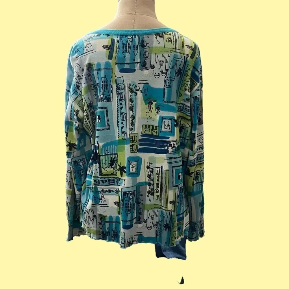 Bila Sweater Jacket - 1/4 Button Front / SZ: 1X / EUC